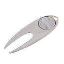 2-in-1 Sturdy Golf Divot Repair Tool With Detachable Magnetic Golf Ball Marker Silver