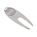 2-in-1 Sturdy Golf Divot Repair Tool With Detachable Magnetic Golf Ball Marker Silver