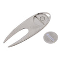 2-in-1 Sturdy Golf Divot Repair Tool With Detachable Magnetic Golf Ball Marker Silver