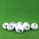 6 Pieces/Pack High-grade Poker Golf Balls Golf Accessories Gift for Golfer