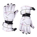 Women Waterproof Windproof Ski Snow Sports Gloves with Double Lock Design White Plaid