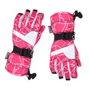 Women Waterproof Windproof Ski Snow Sports Gloves with Double Lock Design Rose Pink