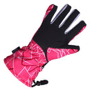 Women Waterproof Windproof Ski Snow Sports Gloves with Double Lock Design Rose Pink