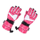 Women Waterproof Windproof Ski Snow Sports Gloves with Double Lock Design Rose Pink