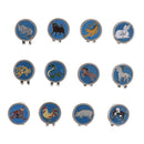 12 Pieces Exquisite Zodiac Pattern Magnetic Hat Clip Golf Ball Markers With Gift Box Golfer Presents