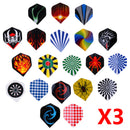 60 Pieces (3 Sets) Standard Dart Flights Professional Durable PET Plastic Darts Flights