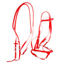 Horse Size Adjustable PVC Horse Halter Bridle Combo With Horse Rein Red