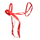 Horse Size Adjustable PVC Horse Halter Bridle Combo With Horse Rein Red