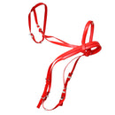 Horse Size Adjustable PVC Horse Halter Bridle Combo With Horse Rein Red