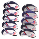 Soft 10Pcs Black Nylon Golf Club Cover Iron Head Covers 4-AW Set for Travel, Callaway, Taylormade, Mizuno, Etc