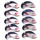 Soft 10Pcs Black Nylon Golf Club Cover Iron Head Covers 4-AW Set for Travel, Callaway, Taylormade, Mizuno, Etc