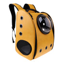 Astronaut Dog Cat Backpack Carrier Transparent Breathable Small Pet Shoulders Bag for Travel Hiking Camping ( Yellow )
