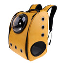 Astronaut Dog Cat Backpack Carrier Transparent Breathable Small Pet Shoulders Bag for Travel Hiking Camping ( Yellow )