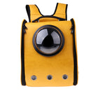 Astronaut Dog Cat Backpack Carrier Transparent Breathable Small Pet Shoulders Bag for Travel Hiking Camping ( Yellow )