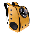 Astronaut Dog Cat Backpack Carrier Transparent Breathable Small Pet Shoulders Bag for Travel Hiking Camping ( Yellow )
