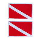 2 Pieces Diver Down Flag Patch Patches Backpack Badge Scuba Diving Dive Sew On Embroidered