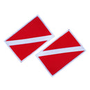 2 Pieces Diver Down Flag Patch Patches Backpack Badge Scuba Diving Dive Sew On Embroidered
