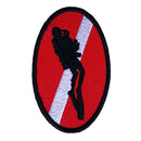 Ellipse Diver Down Flag Patch Patches Backpack Badge Scuba Diving Dive Iron On Embroidered