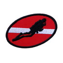 Ellipse Diver Down Flag Patch Patches Backpack Badge Scuba Diving Dive Iron On Embroidered