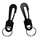 2 Pieces Black Plastic Swivel Clips Spring Snap Hook Split Rings Buckle For Scuba Diving & Snorkeling Gear