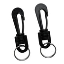 2 Pieces Black Plastic Swivel Clips Spring Snap Hook Split Rings Buckle For Scuba Diving & Snorkeling Gear
