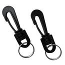 2 Pieces Black Plastic Swivel Clips Spring Snap Hook Split Rings Buckle For Scuba Diving & Snorkeling Gear