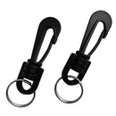 2 Pieces Black Plastic Swivel Clips Spring Snap Hook Split Rings Buckle For Scuba Diving & Snorkeling Gear