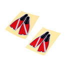 2 Pieces Self-Adhesive Reflective Scuba Diving Diver Dive Fins Sticker Flippers Decal for Swimming Car Truck Bumper 14 x 11 cm/5.5 x 4.3 inch
