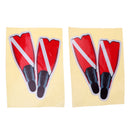 2 Pieces Self-Adhesive Reflective Scuba Diving Diver Dive Fins Sticker Flippers Decal for Swimming Car Truck Bumper 14 x 11 cm/5.5 x 4.3 inch