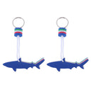 Pack 2 Shark EVA Floating Keychain Keyring Kayak Swim Sailing Beach Seaside Water Sports Key Ring Float - Portable & Lightweight
