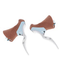 1 Pair SB-07 Aluminum Alloy Road Bike Drop Bar 22.2-23.8mm Brake Levers Set Coffee