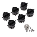 6 Pieces Surfboard Fins Compatible G5 Surf Fins Plugs With Screw And Key