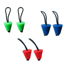 6 Pieces Green Blue Red Rubber Kayak Boat Scupper Plugs Stopper Bungs Set & Lanyard - Universal Fits 3/4" to 1.5" Holes