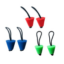6 Pieces Green Blue Red Rubber Kayak Boat Scupper Plugs Stopper Bungs Set & Lanyard - Universal Fits 3/4" to 1.5" Holes