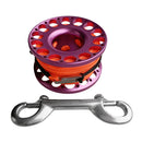 Scuba Diving Aluminum Alloy Finger Reel Guide Line Spool with 30m Line, Stainless Steel Double Ended Bolt Snap Clip
