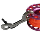 Scuba Diving Aluminum Alloy Finger Reel Guide Line Spool with 30m Line, Stainless Steel Double Ended Bolt Snap Clip