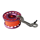 Scuba Diving Aluminum Alloy Finger Reel Guide Line Spool with 30m Line, Stainless Steel Double Ended Bolt Snap Clip