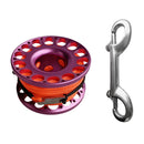 Scuba Diving Aluminum Alloy Finger Reel Guide Line Spool with 30m Line, Stainless Steel Double Ended Bolt Snap Clip