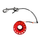 Red Aluminum Alloy Scuba Diving Finger Reel Guide Line Spool with 15m High Visibility Line, Double End Bolt Snap Equipment