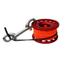 Red Aluminum Alloy Scuba Diving Finger Reel Guide Line Spool with 15m High Visibility Line, Double End Bolt Snap Equipment