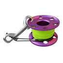 Scuba Diving Aluminum Alloy Finger Reel Spool & 30m Line, Stainless Steel Dual End Bolt Snap - Ultralight, Compact & Durable