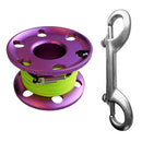 Scuba Diving Aluminum Alloy Finger Reel Spool & 30m Line, Stainless Steel Dual End Bolt Snap - Ultralight, Compact & Durable