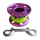 Scuba Diving Aluminum Alloy Finger Reel Spool & 30m Line, Stainless Steel Dual End Bolt Snap - Ultralight, Compact & Durable