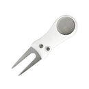 Switchable Sturdy Folding Golf Divot Repair Tool Fork Prongs with Detachable Ball Marker