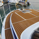 Non-Slip Boat Flooring Decking Edge Strip Pad (94in x 2.3in x 0.24in), 6mm Thickness EVA Foam Faux Teak Marine Mat