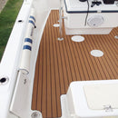 Non-Slip Boat Flooring Decking Edge Strip Pad (94in x 2.3in x 0.24in), 6mm Thickness EVA Foam Faux Teak Marine Mat
