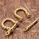 Brass Horseshoe Buckle Screw D Rings U Shape Shackle For Diving Canoeing