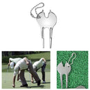 Portable Golf Divot Repair Tool Zinc Alloy Putting Green Fork Groove Cleaner