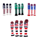3Pcs/set Golf Headcover Knit Pom Pom Vintage Head Cover
