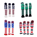 3Pcs/set Golf Headcover Knit Pom Pom Vintage Head Cover